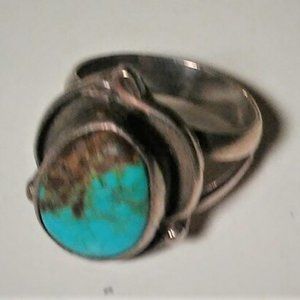 Genuine Vintage Untreated Blue Turquoise Ring